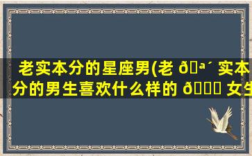 老实本分的星座男(老 🪴 实本分的男生喜欢什么样的 🐟 女生)
